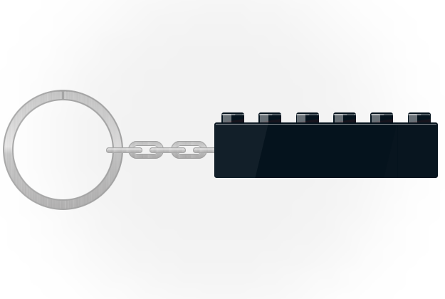 W3009 – Sleutelhanger 1 x 6 bouwsteen