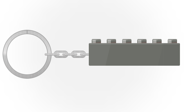 W3009 – Sleutelhanger 1 x 6 bouwsteen