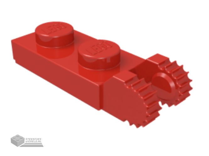 44302 – Scharnier Plaat 1 x 2 Locking met 2 Fingers op uiteinde (Undetermined Type)