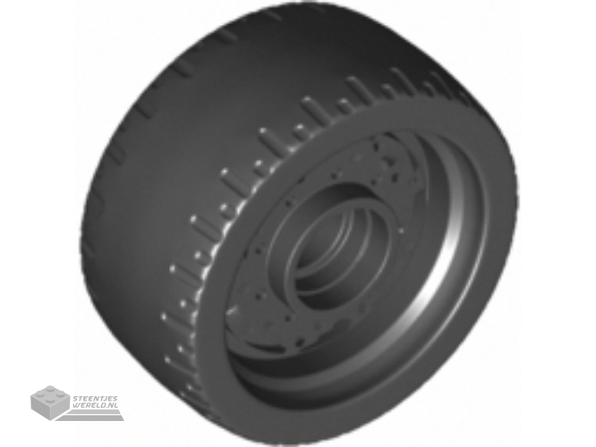 72206pb01 – Wheel 24 x 12 with Pin Hole with Molded Black Hard Rubber Tire Pattern