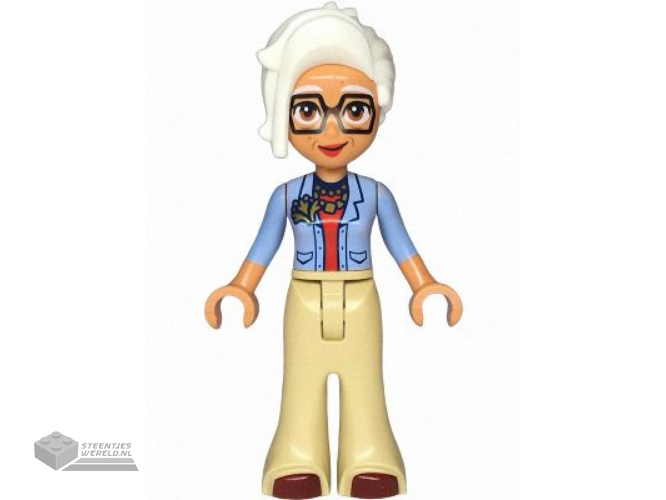 frnd770 – Friends Renee – Light Blue Jacket, Tan Trousers Bell-Bottoms, Dark Red Shoes