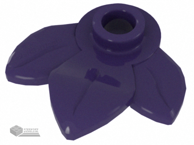 32607 – Plant Plaat, rond 1 x 1 met 3 bladeren