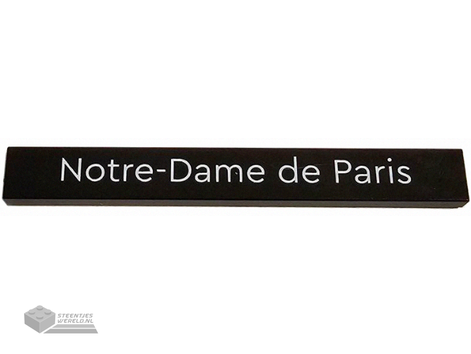4162pb305 - Tile 1 x 8 with White 'Notre-Dame de Paris' Pattern