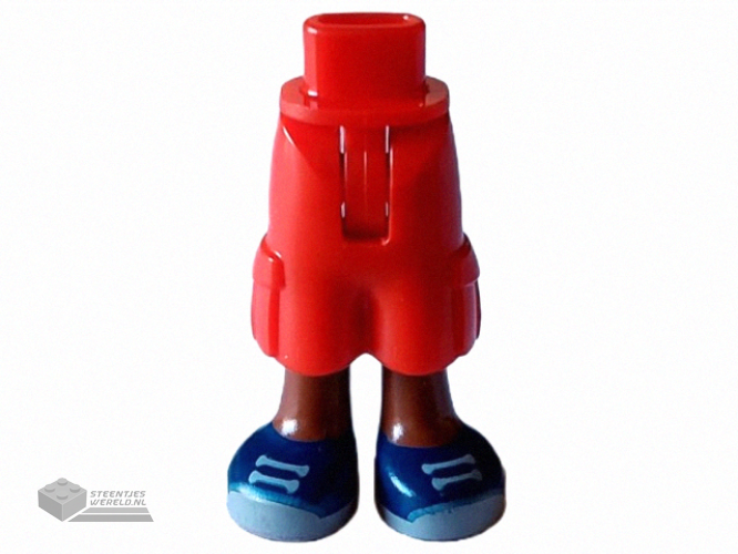 35216bc00pb006 - Mini Doll Hips and Trousers Cropped Large Pockets with Molded Reddish Brown Legs and Printed Dark Blue Shoes with Light Bluish Laces and Soles Pattern - Thin Hinge
