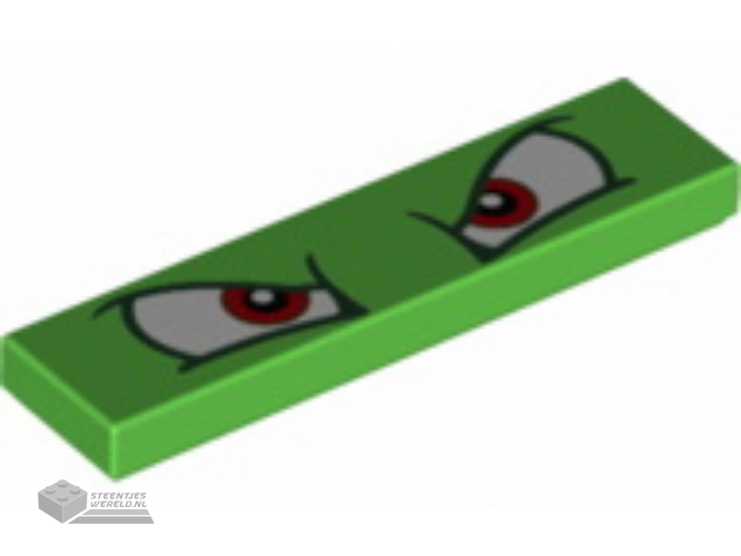 2431pb639 – Tile 1 x 4 with Angry Red and White Eyes Pattern (Super Mario Bowser)