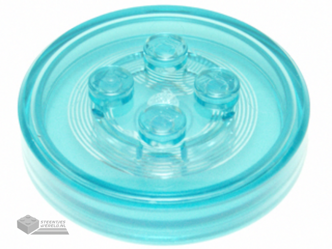 18602c01 - Dimensions Toy Tag 4 x 4 x 2/3 with 4 Studs and Trans-Light Blue Bottom (Generic for Gadgets)