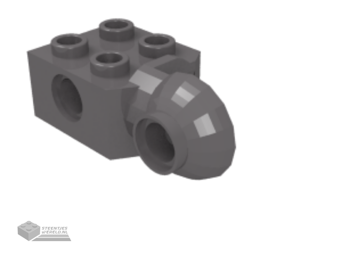 48171 – Technic, Steen aangepast 2 x 2 met pin gaten en Rotation Joint Ball Half (Vertical zijkant)