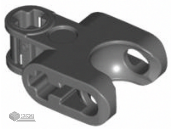 93571 - Technic, Technic as Connector 2 x 3 met Ball Joint Socket - Closed zijkanten, Straight Forks met Open Technic as gaten