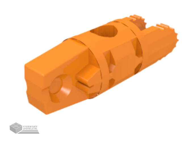 30554b – Scharnier Cylinder 1 x 3 Locking met 1 Finger en 2 Fingers op uiteindes, 9 Teeth, met gat