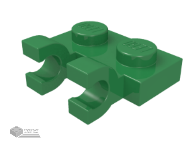 60470 - Plate, Modified 1 x 2 met 2 U Clips (Horizontal Grip)