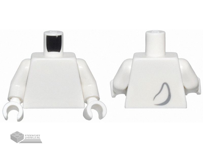 973pb5761c01 – Torso with Dark Bluish Gray Dog Tail Outline on Back Pattern / White Arms / White Hands