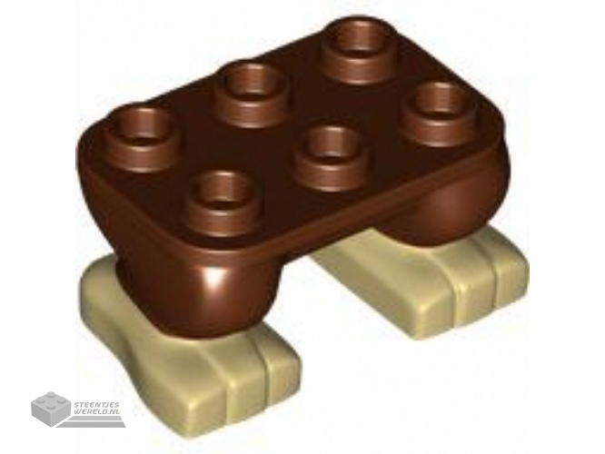 103483pb01 – Legs with Plate Round 2 x 3 with Molded Tan Feet Pattern