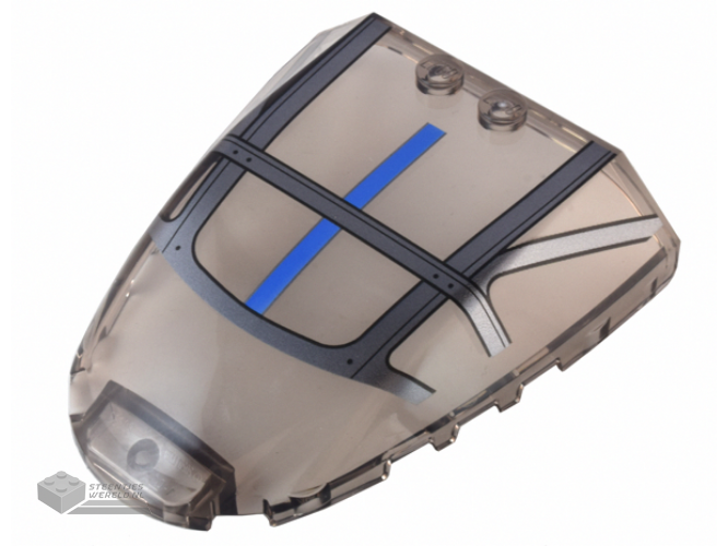 80222pb02 – Windscreen 6 x 7 x 1 1/3 with Silver Framework and Blue Stripe Pattern