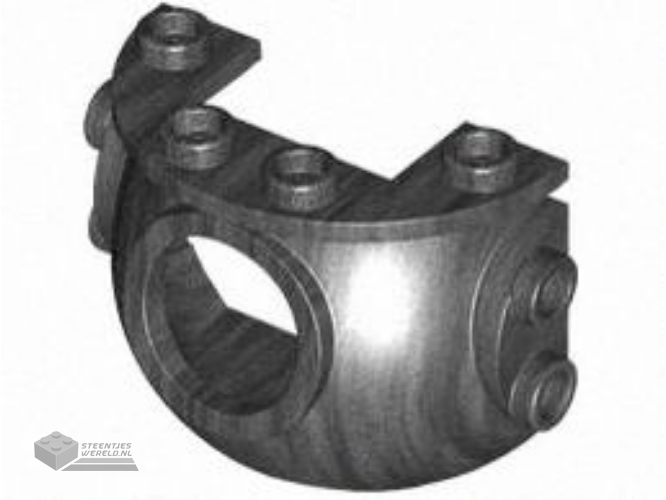 5271 – Panel 4 x 2 x 2 2/3 Round with Circular Hole and Studs on Sides