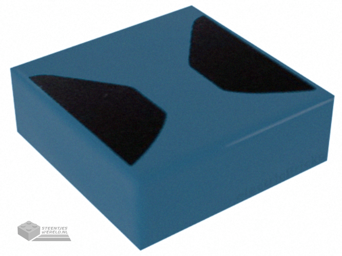 3070pb355 – Tile 1 x 1 with Black Trapezoids Pattern