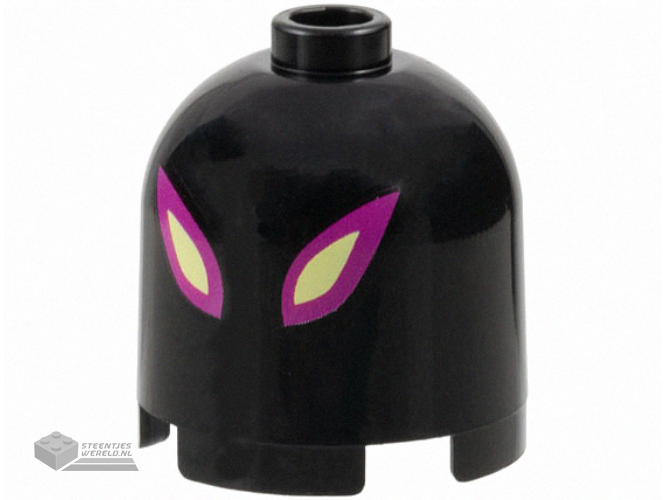 30151pb08 – Brick, Round 2 x 2 x 1 2/3 Dome Top with Magenta and Bright Light Yellow Slit Eyes Pattern (DoomBlob)