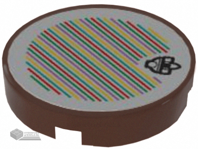 14769pb629 – Tile, Round 2 x 2 with Bottom Stud Holder with Super Mario Scanner Code Mole Miner Pattern (Sticker) – Set 71425