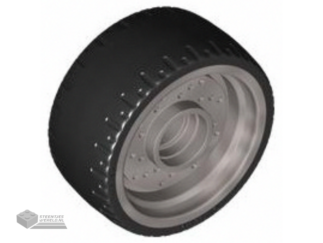 72206pb01 – Wheel 24 x 12 with Pin Hole with Molded Black Hard Rubber Tire Pattern