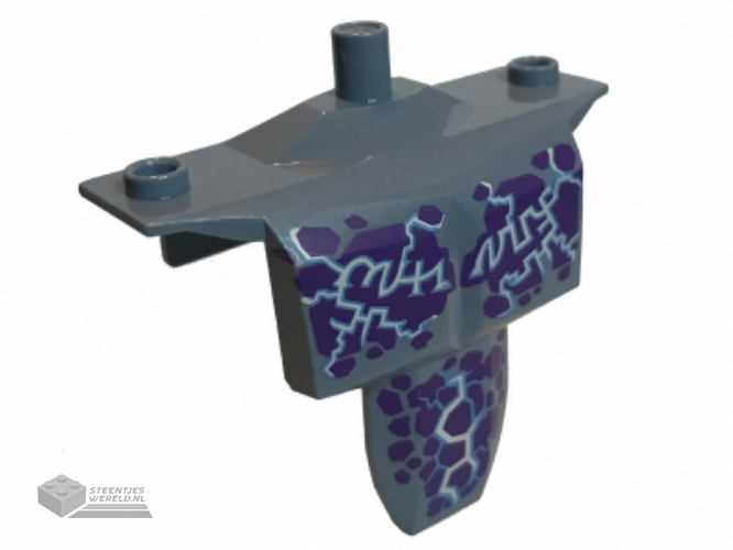 24301pb03 – Large Figure Torso Armor Shoulder Studs with Dark Purple Spots and Medium Blue Veins Pattern