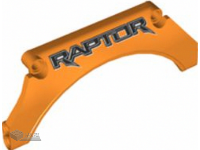 42545pb003 – Technic, Panel Car Mudguard Arched 13 x 2 x 5 Straight Top with ‘RAPTOR’ Pattern