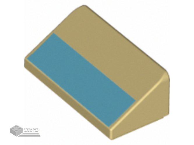 85984pb267 – Slope 30 1 x 2 x 2/3 with Medium Azure Stripe Pattern