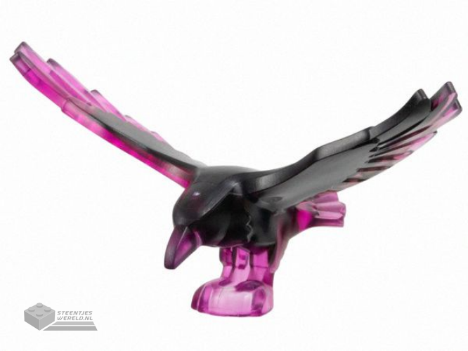 5272pb01 – Bird, Raven with Spread Wings with Marbled Black Pattern