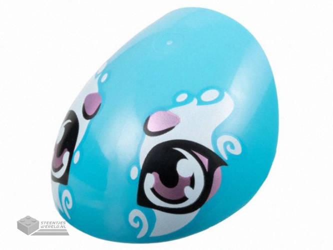 21560pb17 – Large Figure Armor, Round, Smooth with Black and Metallic Pink Eyes and Spots and White Markings Pattern (Turtle Head)