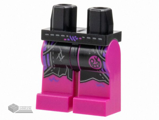970c71pb002 - Hips and Magenta Legs with Black Loincloth, Smily Face, Dark Purple Trim Pattern