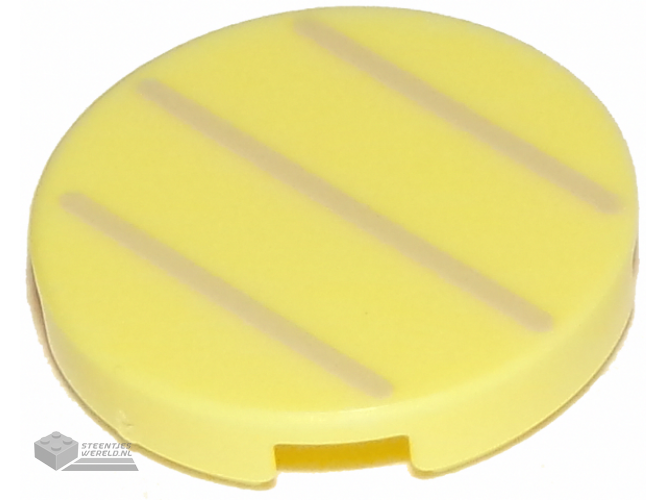 14769pb334 – Tile, Round 2 x 2 with Bottom Stud Holder with 3 Tan Lines Pattern (Super Mario Boomerang Bro / Fire Bro / Hammer Bro / Ice Bro / Koopa Troopa / Lakitu / Paratroopa Stomach)