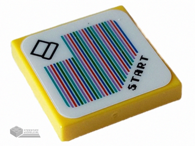 3068pb2060 – Tile 2 x 2 with Super Mario Scanner Code Pipe and 'START' Pattern (Sticker) – Set 71408