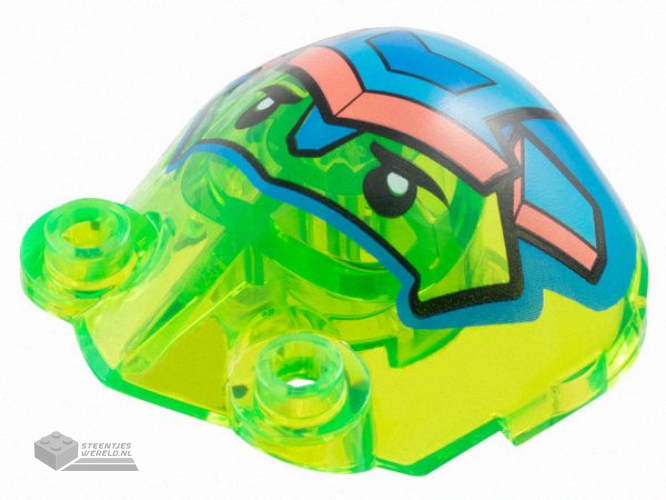 5276pb01 – Large Figure Armor, Shoulder with 2 Hollow Studs with Z-Blob Face with Black Eyes and Blue, Dark Azure, and Coral Helmet Pattern