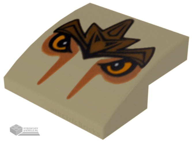 15068pb002 – Slope, Curved 2 x 2 x 2/3 with Lion Armor and Eyes Pattern