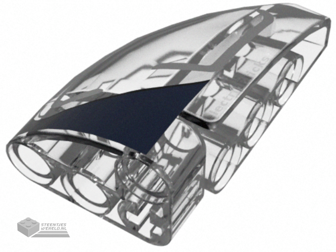 2442pb001 – Technic, Panel Curved 5 x 3 x 2 Corner Quarter Ellipse, Right with Dark Blue Edge and Silver Lines Pattern