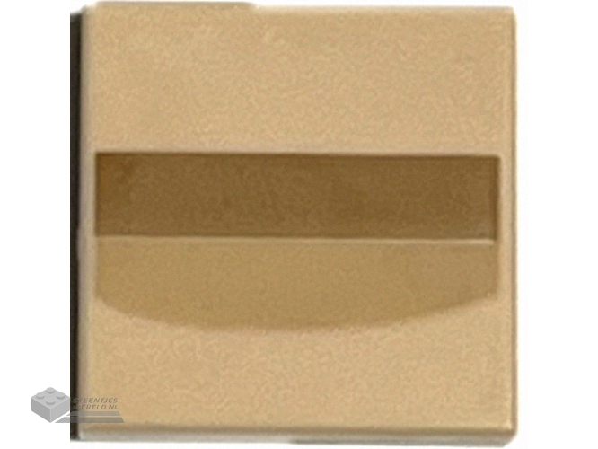 3068pb2483 – Tile 2 x 2 with Medium Nougat Rectangle and Medium Tan Curved Stripe Pattern (Mona Lisa Lips)