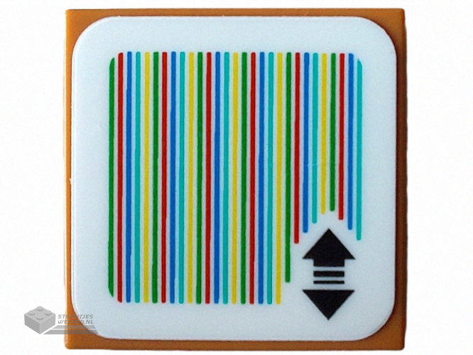 3068pb2067 – Tile 2 x 2 with Super Mario Scanner Code Double Arrows Pattern (Sticker) – Set 71408