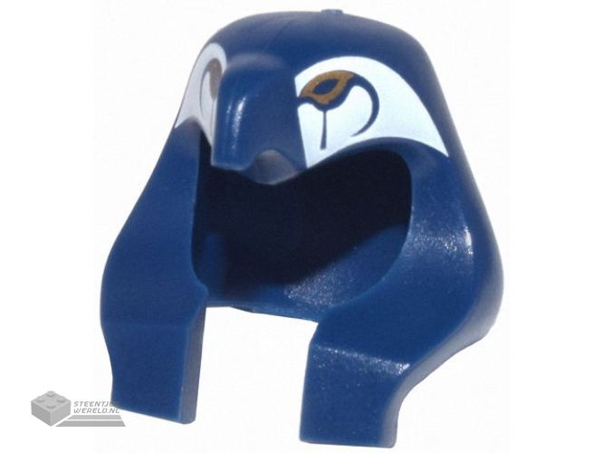 93249pb01 - Minifigure, Headgear Headdress Mummy with Bird Head with Gold Eyes and White Patches Pattern