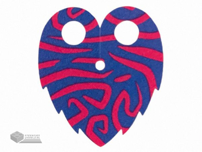 109517 – Minifigure Cape Cloth, Jagged Teardrop with Blue Tribal Stripes Pattern – Traditional Starched Fabric