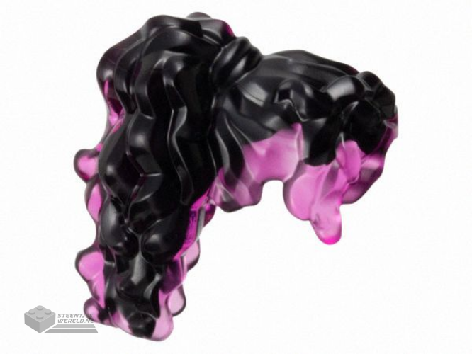 1987pb02 – Minifigure, Hair Female Long Wavy, High Back Ponytail with Marbled Trans-Dark Pink Pattern