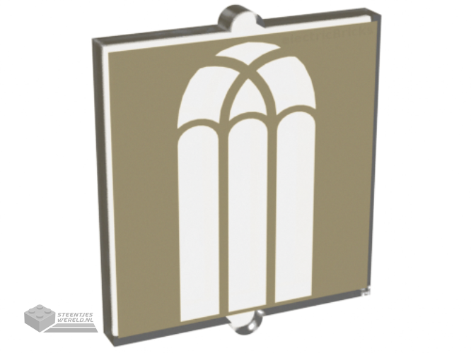 60601pb017 – Glass for Window 1 x 2 x 2 Flat Front with Arched Tan Window Pattern