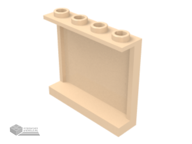 60581 – paneel 1 x 4 x 3 met zijkant steunen – holle noppen