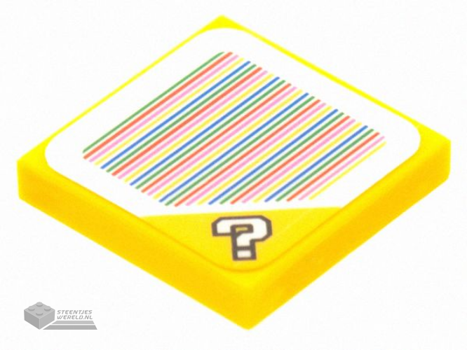 3068pb1359 – Tile 2 x 2 with Super Mario Scanner Code Question Mark Block Pattern (Sticker) – Sets 30385 / 71360 / 71369 / 71387 / 71390 / 71403 / 71412 / 71432 / 71437 / 71439 / 77907
