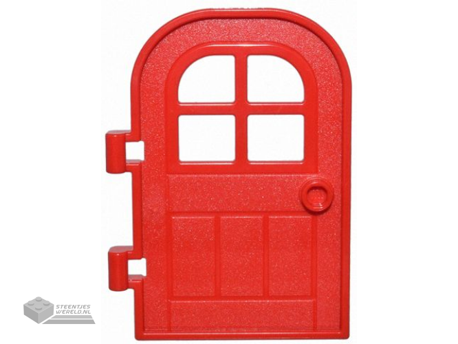 5257 – Door 1 x 4 x 6 Curved Top with Window with 4 Panes and Stud Handle, Reinforced Edge