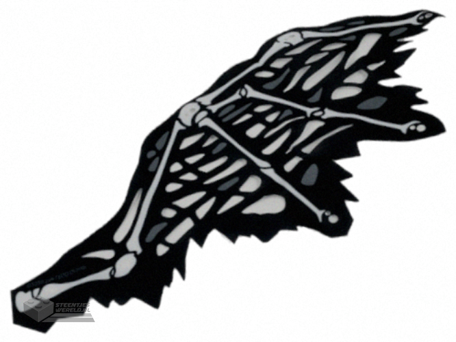 69657 – Cloth Wing Dragon Left, Tattered with Bones, Black Skin, and Dark Bluish Gray Spots Pattern