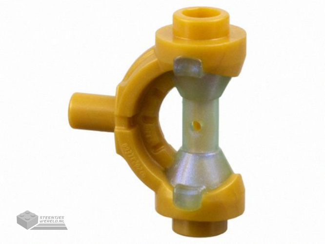 5330pb01 – Minifigure, Weapon Hilt with Curved Guard and Bar with Molded Satin Trans-Light Blue Hourglass Handle Pattern