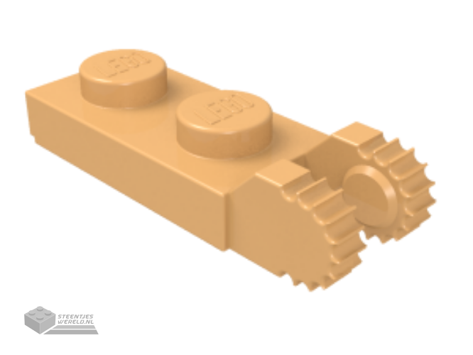 44302 – Scharnier Plaat 1 x 2 Locking met 2 Fingers op uiteinde (Undetermined Type)