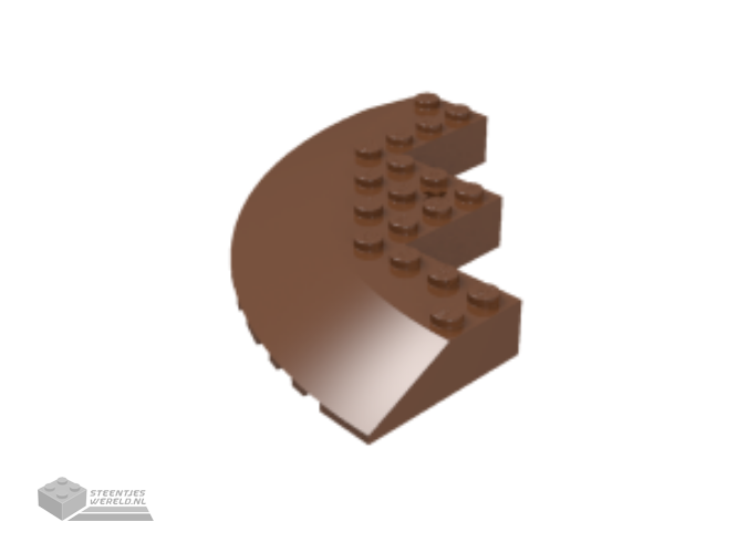 58846 – Steen, ronde hoek 10 x 10 met Dakpan 33 rand, Technic as gat, schuine rand uitsnede