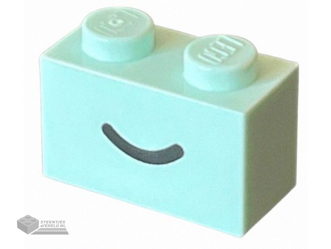3004pb302 – Brick 1 x 2 with Black Smile Curved Line Pattern