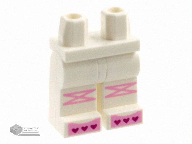 970c00pb1241 - Hips and Legs with Bright Pink Knee Wrappings and Toes, Magenta Hearts on Toes Pattern