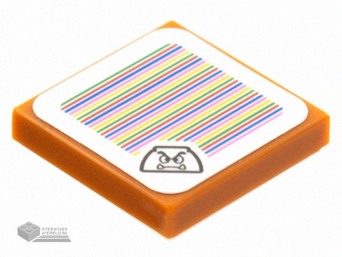 3068pb1381 – Tile 2 x 2 with Super Mario Scanner Code Goomba Pattern (Sticker) – Sets 71360 / 71365 / 71367 / 71368 / 71377 / 71380 / 71383 / 71391 / 71404 / 71408 / 71412 / 71415 / 71418 / 71427 / 71430 / 71433 / 71437 / 71439