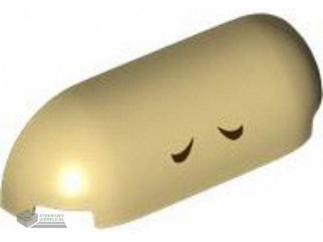 4045pb01 – Slope, Curved 1 x 4 with Rounded Ends with Dark Brown Curved Lines Pattern (Super Mario Donkey Kong / Funky Kong Nostrils)